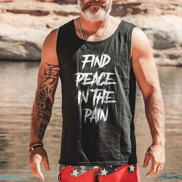 Find Peace In The Pain Printed Men's Vest