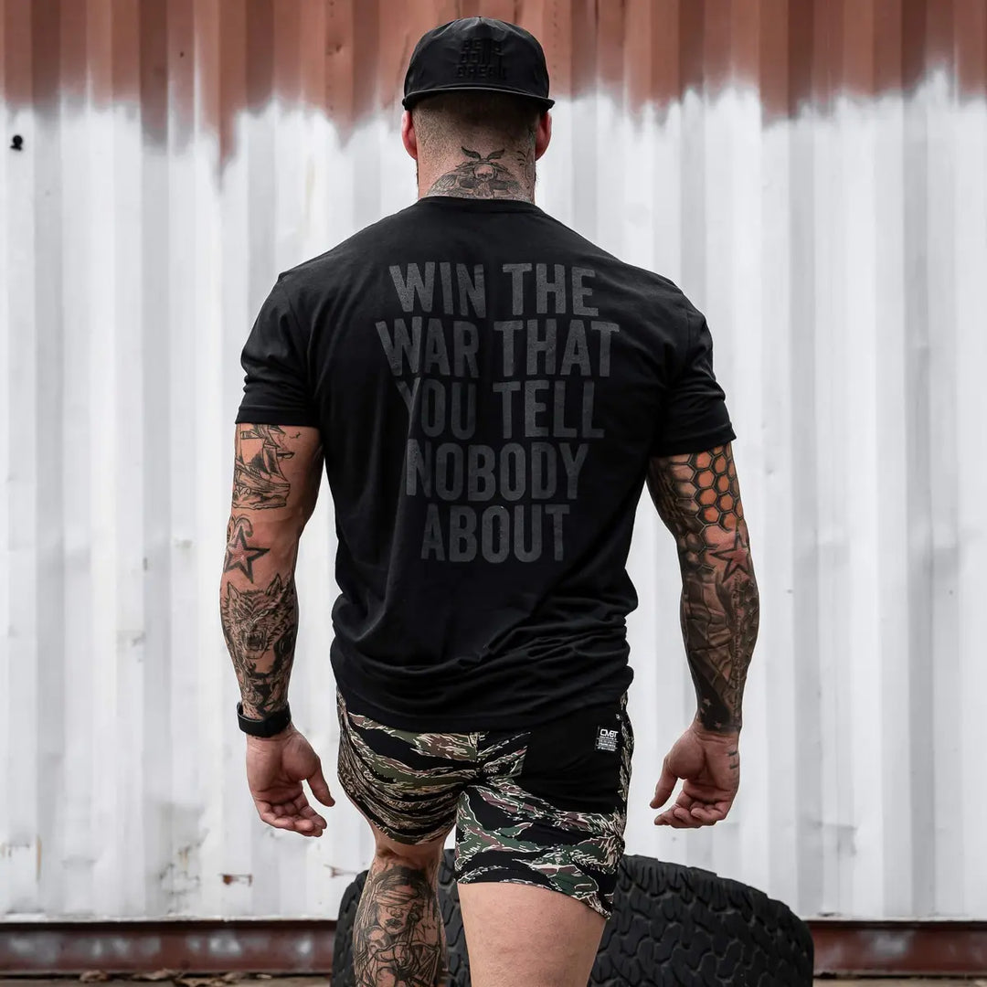 Win The War That You Tell Nobody About Printed Men's T-shirt Image - 8