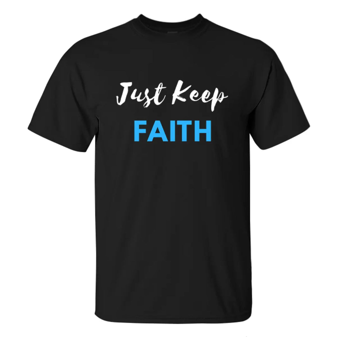 Just Keep Faith Printed Men's T-shirt Image - 2
