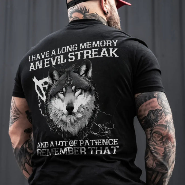 Viking I Have A Long Memory An Evil Streak Printed Men's T-shirt