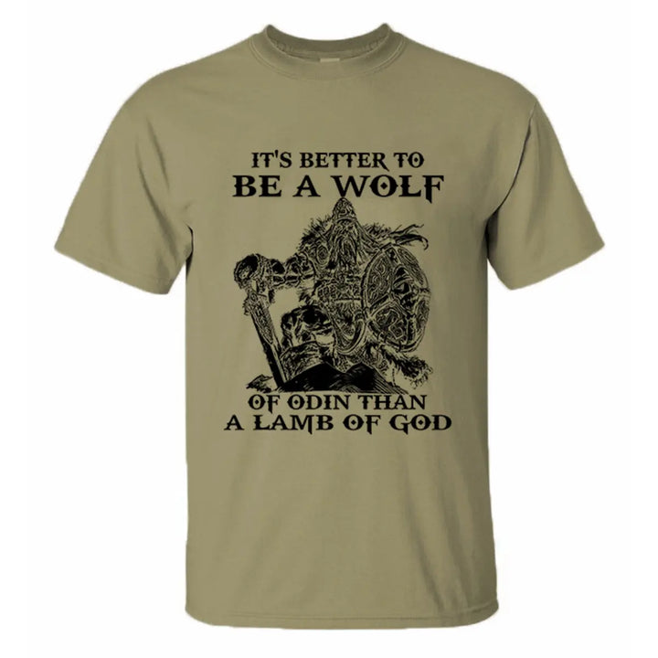 Viking It's Better To Be A Wolf Printed Men's T-shirt Image - 3