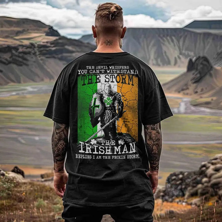 Viking The Devil Whispers You Can't Withstand The Irishman Printed Men's T-shirt