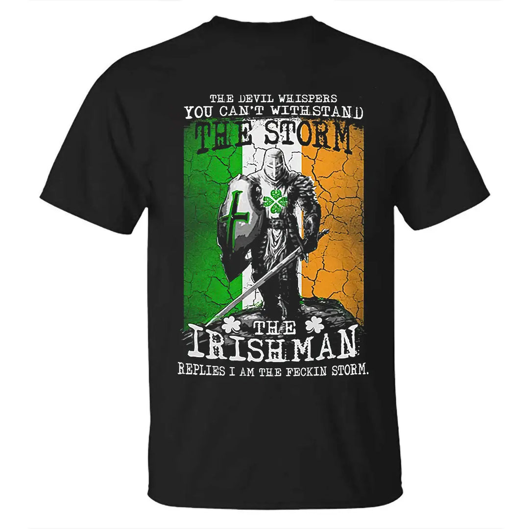 Viking The Devil Whispers You Can't Withstand The Irishman Printed Men's T-shirt