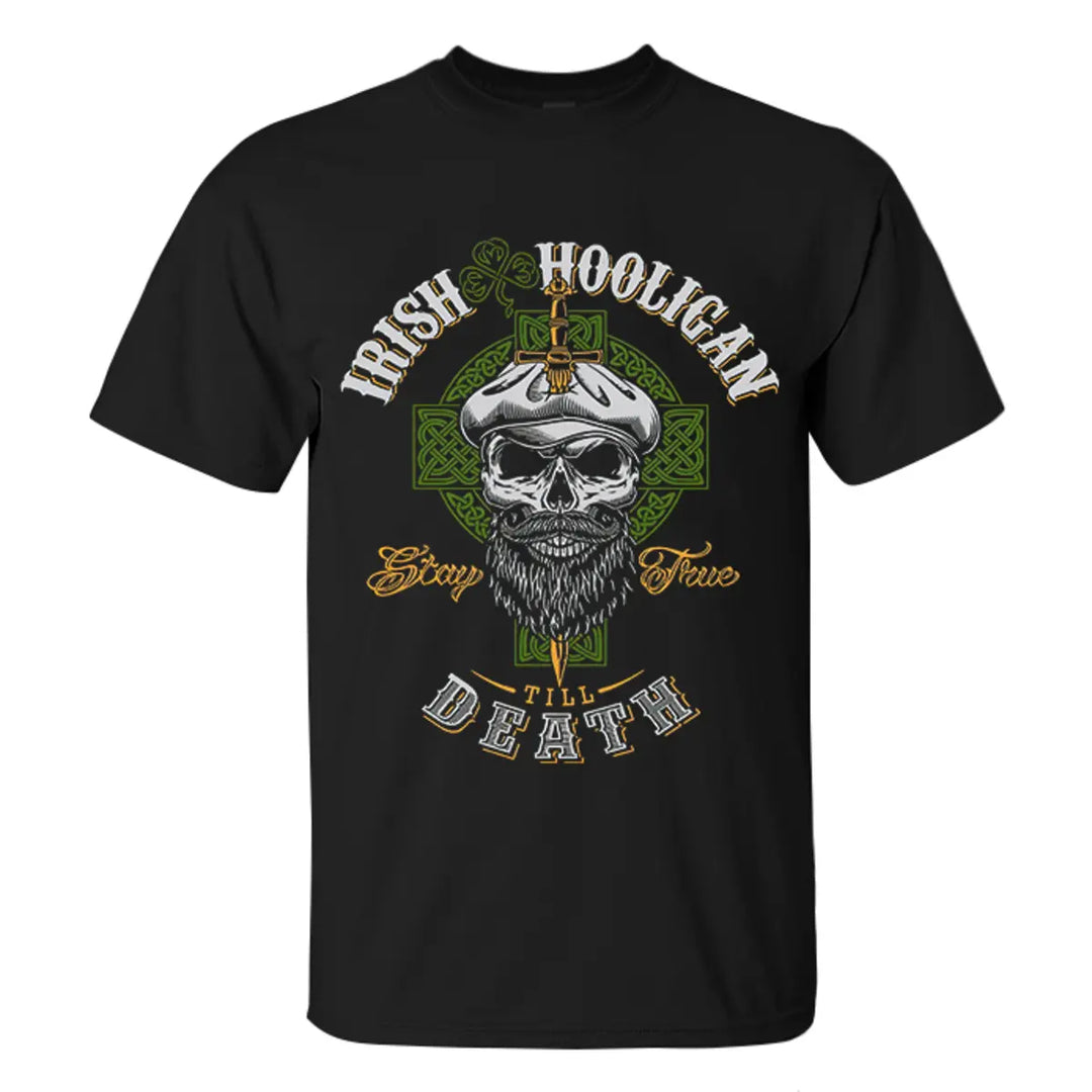Viking Irish Hooligan Stay True Till Death Printed Men's T-shirt