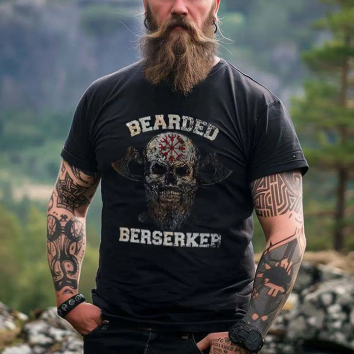 Viking Bearded Berserker Printed Men's T-shirt