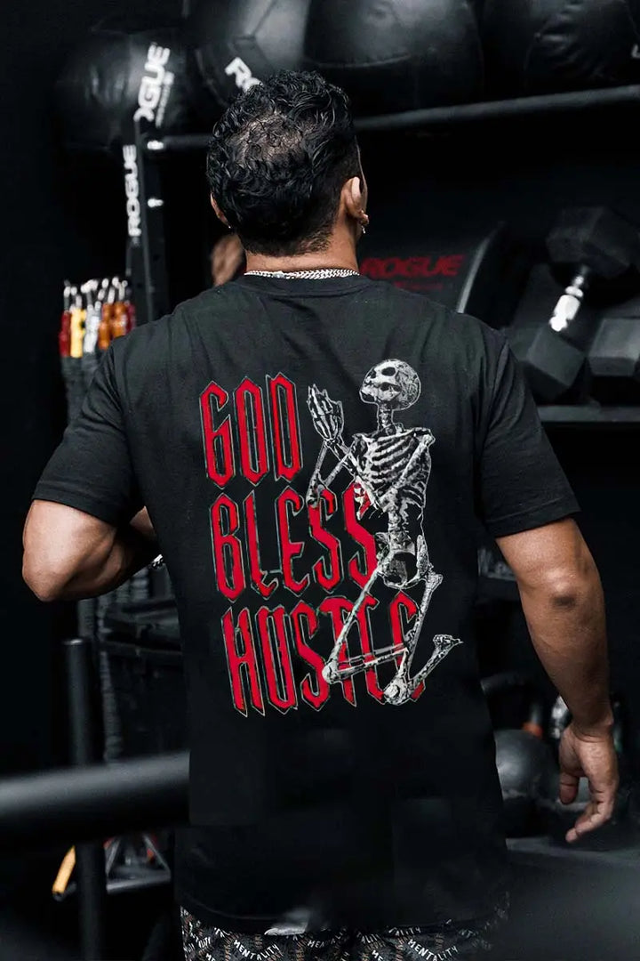 God Bless Hustle Printed Men's T-shirt