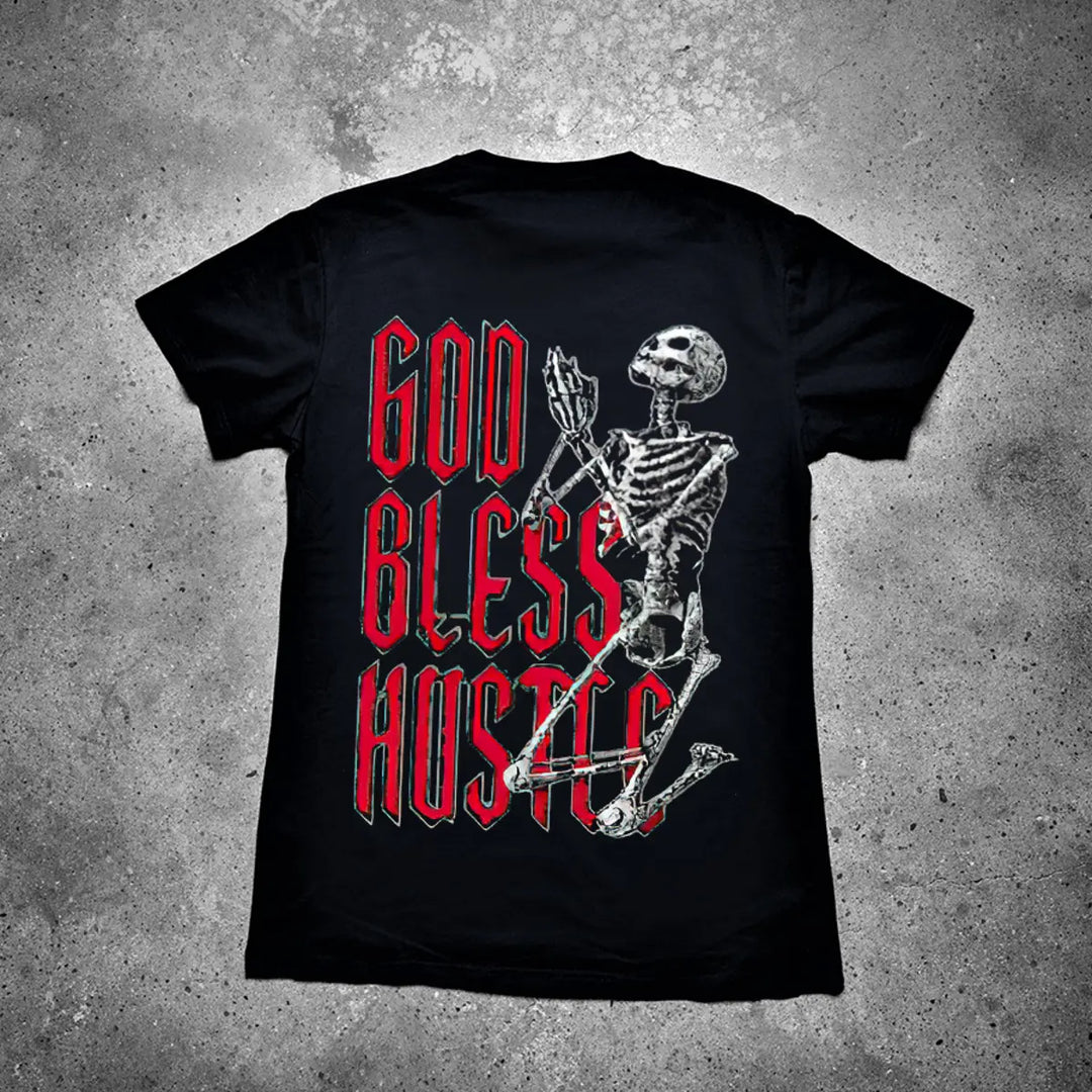 God Bless Hustle Printed Men's T-shirt