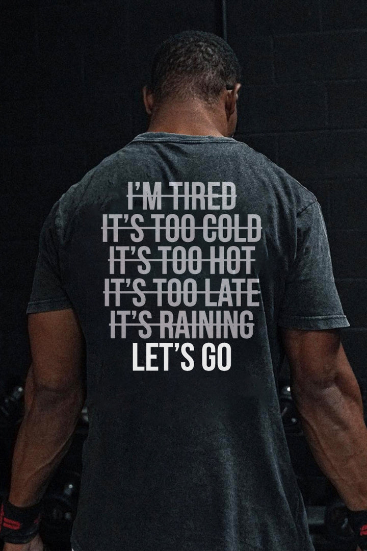 Let's Go Printed Men's Washed T-Shirt