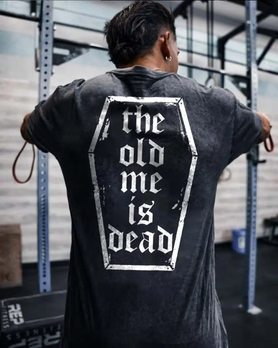 The Old Me Is Dead Printed Men's Washed T-Shirt