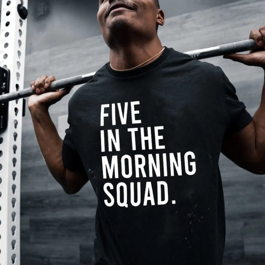 Five In The Morning Squad Printed Men's T-shirt Image - 2