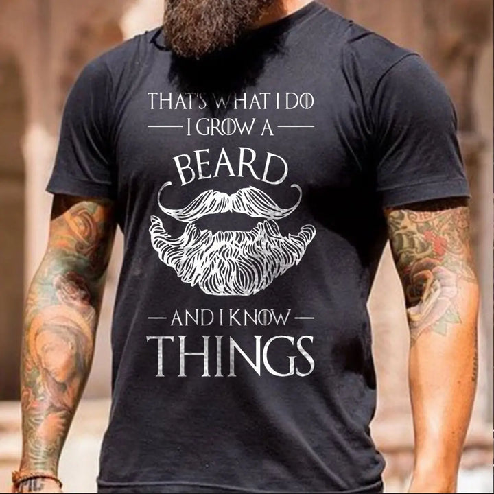 Viking That's What I Do I Grow A Beard Printed Men's T-shirt