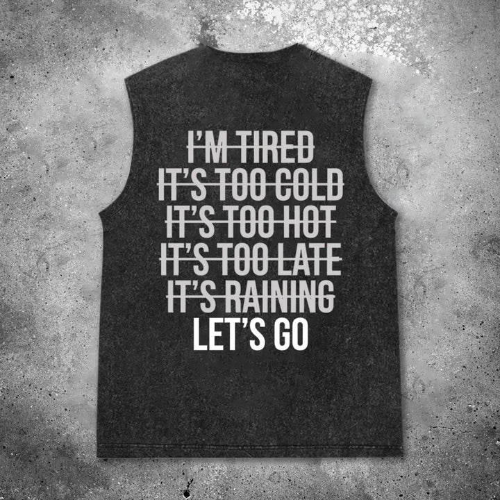 LET'S GO Printed Men's Washed Vest