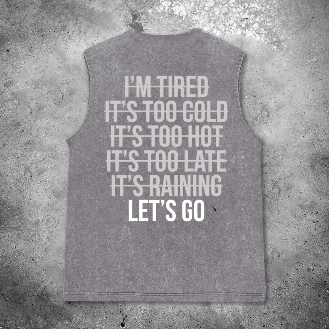 LET'S GO Printed Men's Washed Vest