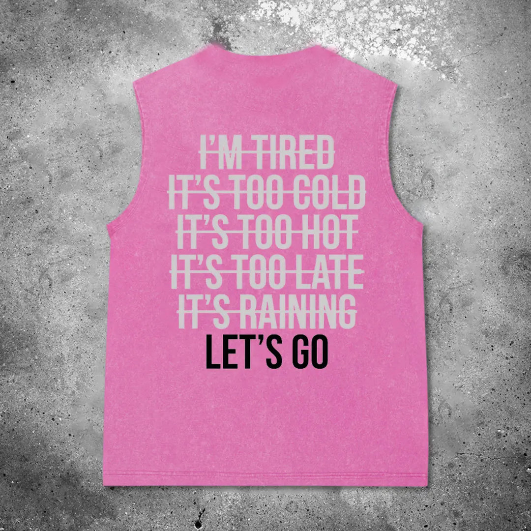 LET'S GO Printed Men's Washed Vest