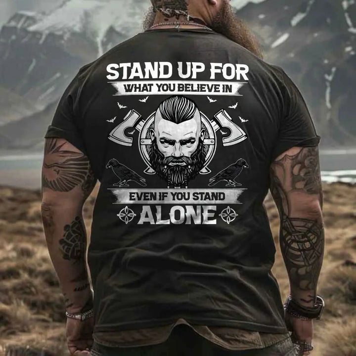 Viking Stand Up For What You Believe In Printed Men's T-shirt