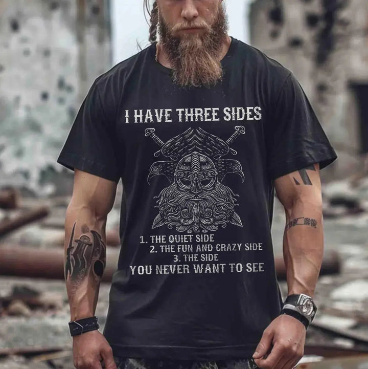 Viking I Have Three Sides Printed Men's T-shirt