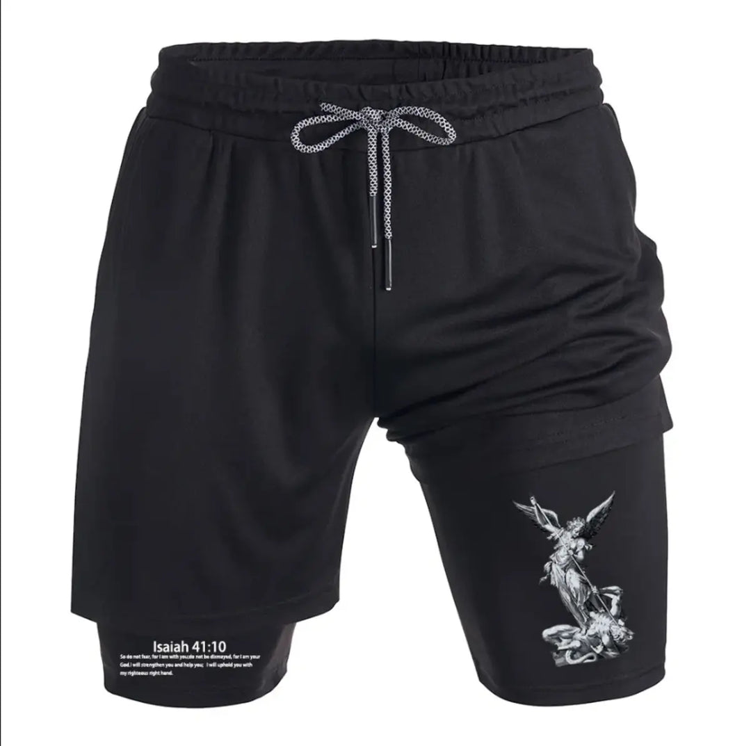 Isaiah 41:10 Print Men's All-In-One Fitness Shorts
