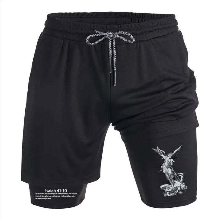 Isaiah 41:10 Print Men's All-In-One Fitness Shorts