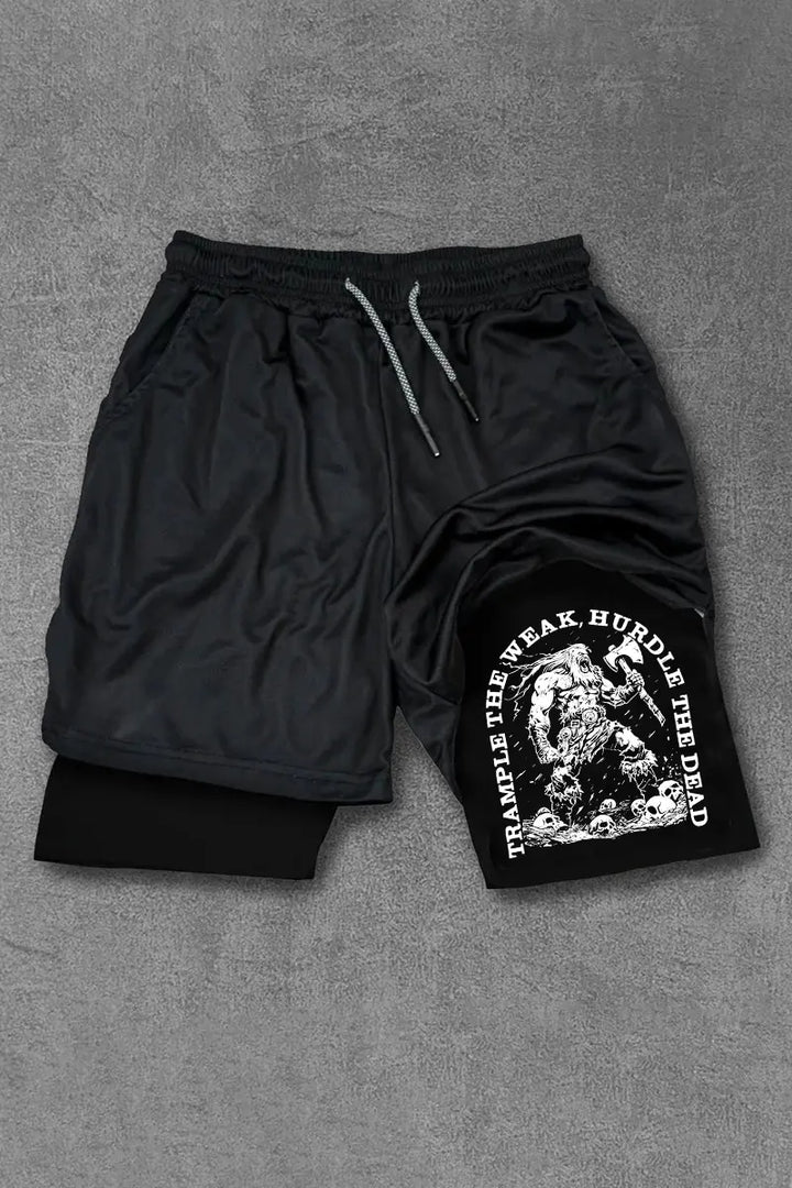 Trample The Weak, Hurdle The Dead Printed Men's Washed Shorts