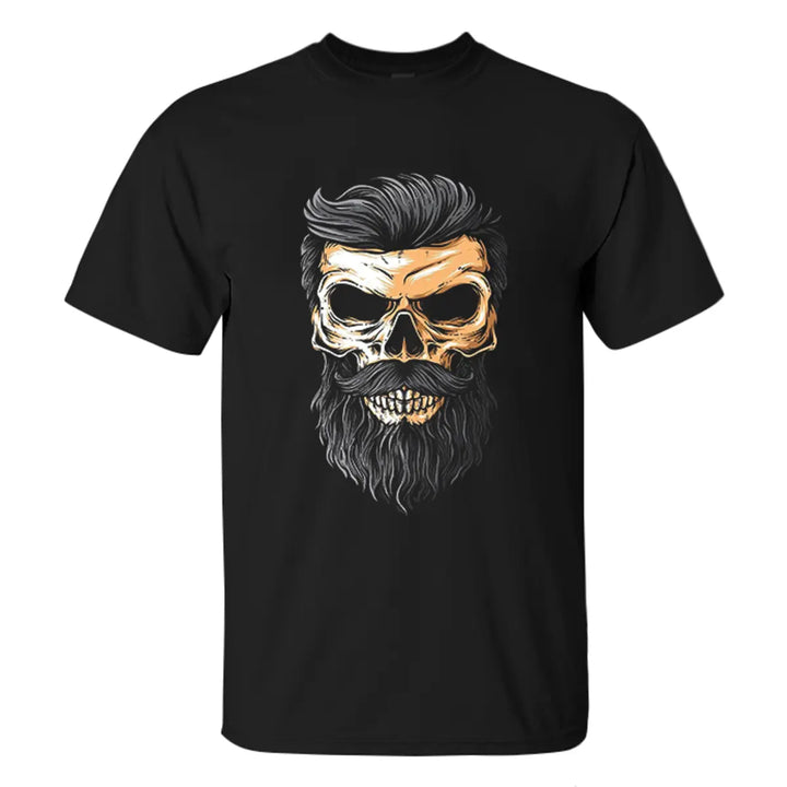 Viking Bearded Skull Printed Men's T-shirt