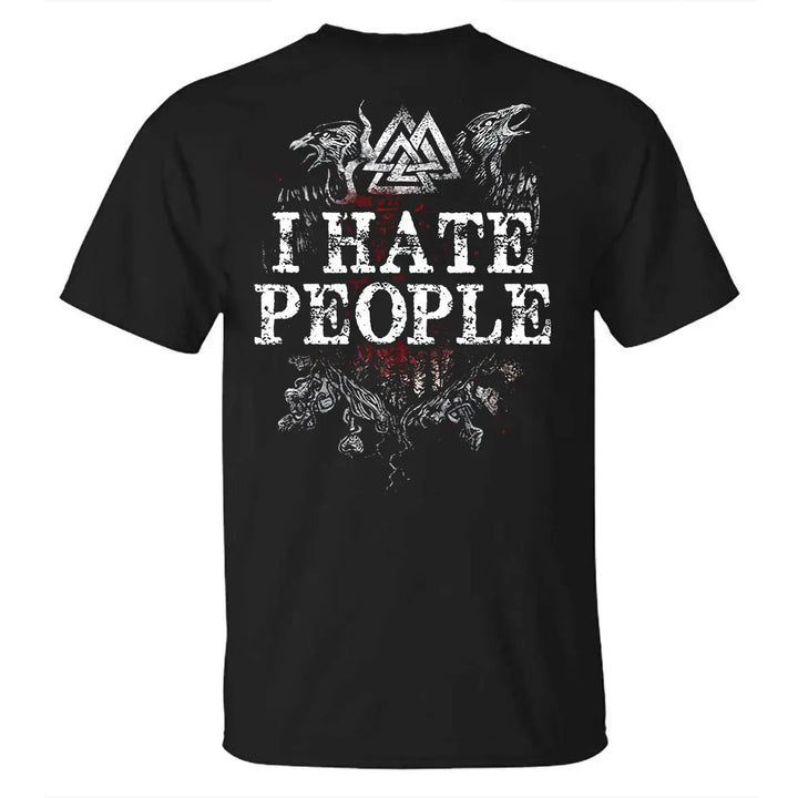 Viking I Hate People Printed Men's T-shirt