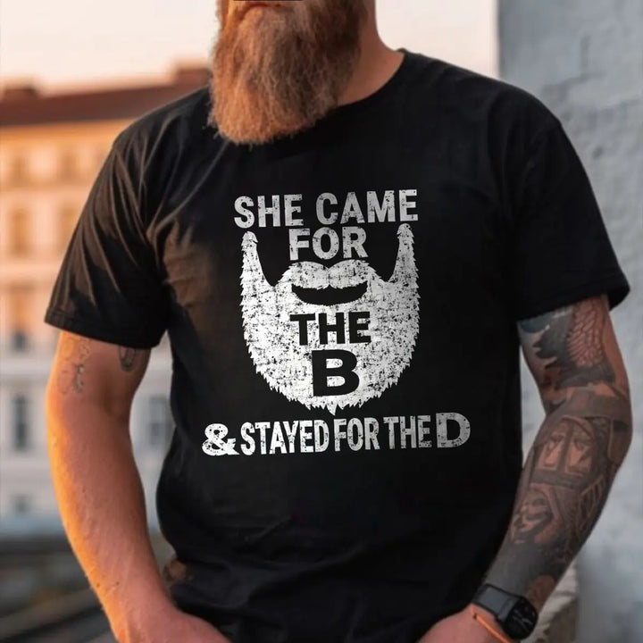 Viking She Came For The B & Stayed For The D Printed Men's T-shirt