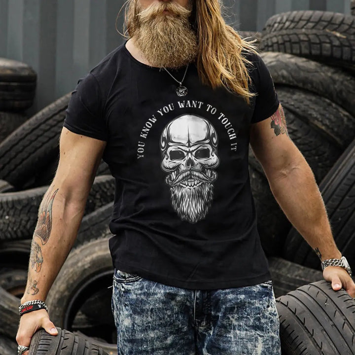 Viking You Know You Want To Touch It Printed Men's T-shirt