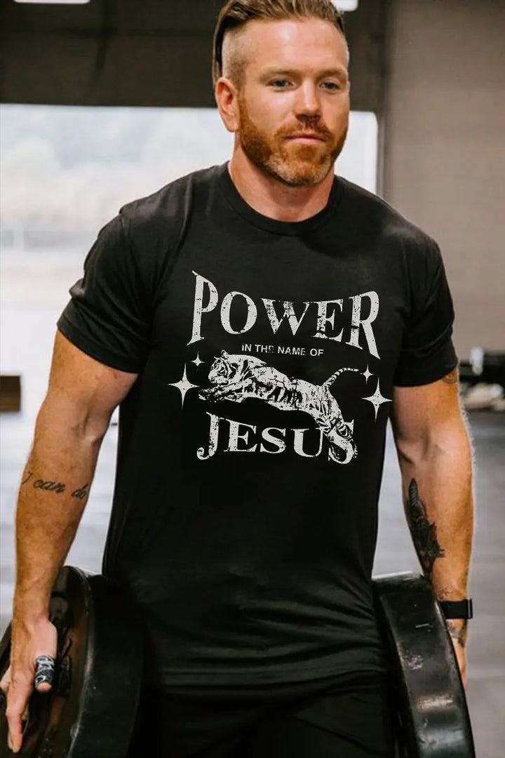 Power In The Name Of Jesus Printed Men's T-shirt