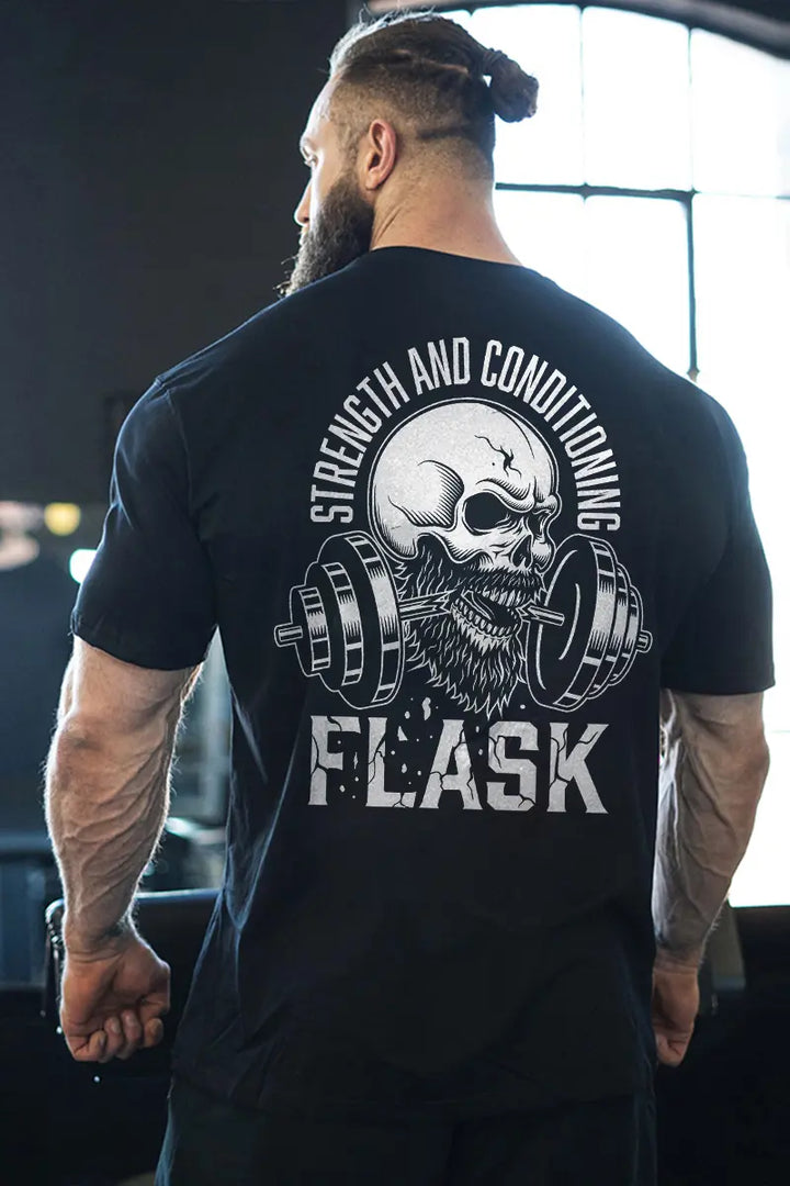 Strength And Conditioning Flask Printed Men's T-shirt