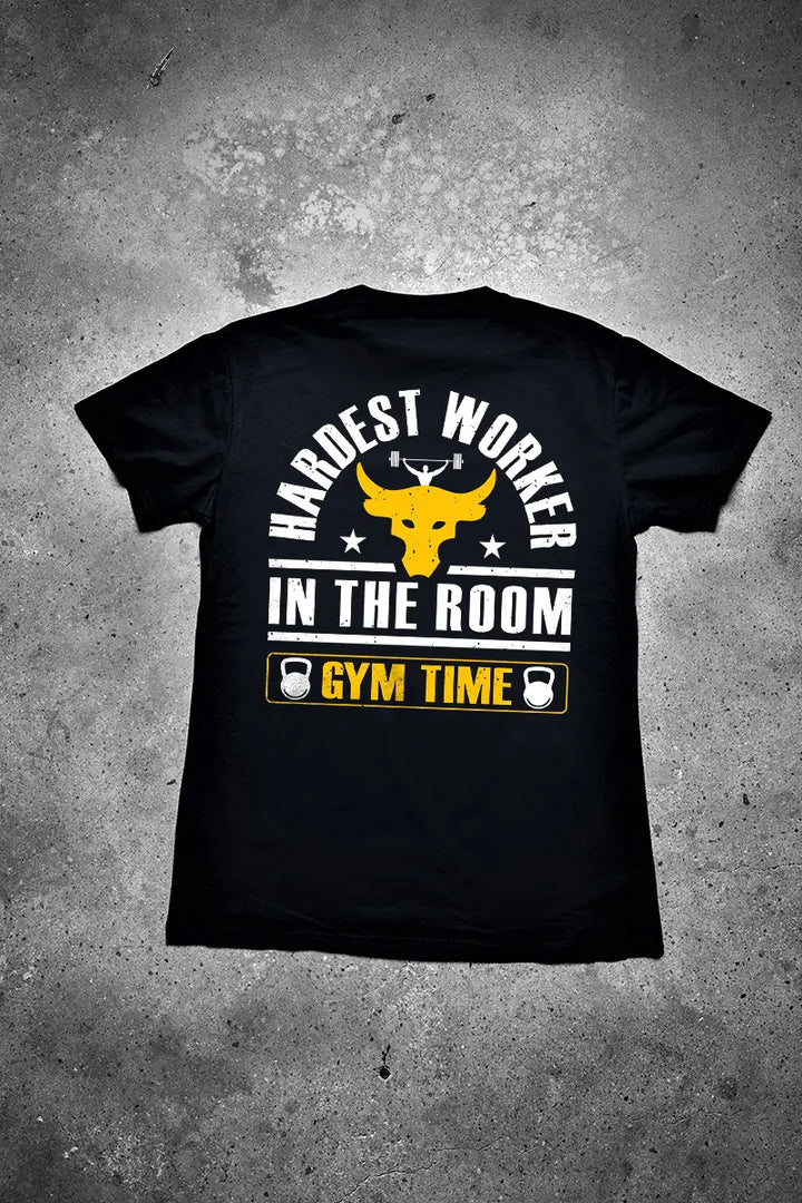Hardest Worker In The Room Gym Time Printed Men's T-shirt