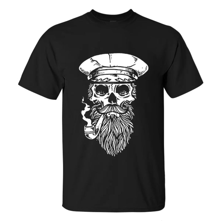 Viking Pirate Skull Printed Men's T-shirt