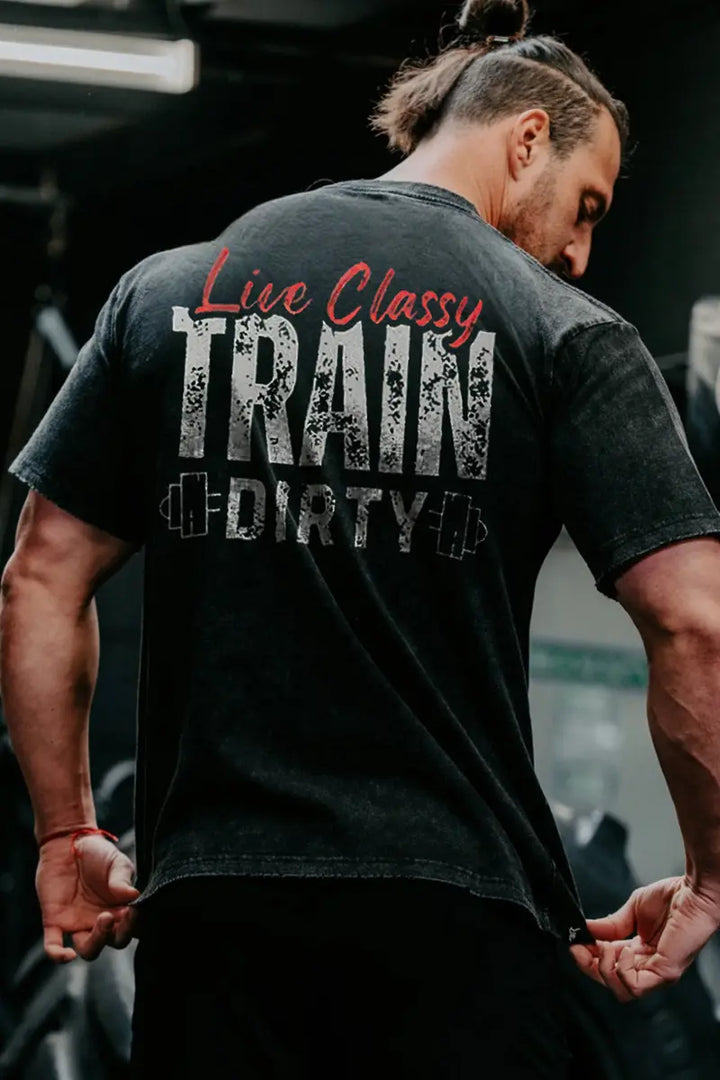 Live Classy Train Dirty Printed Men's T-shirt