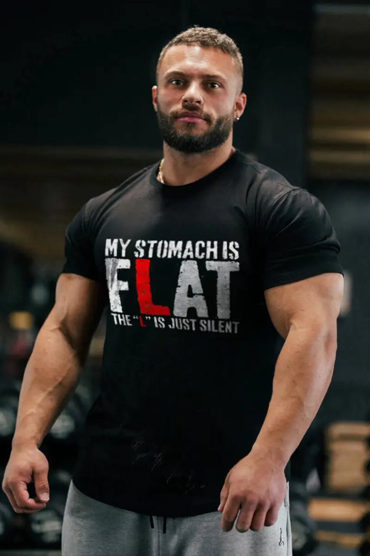 My Stomach Is Flat Printed Men's T-shirt