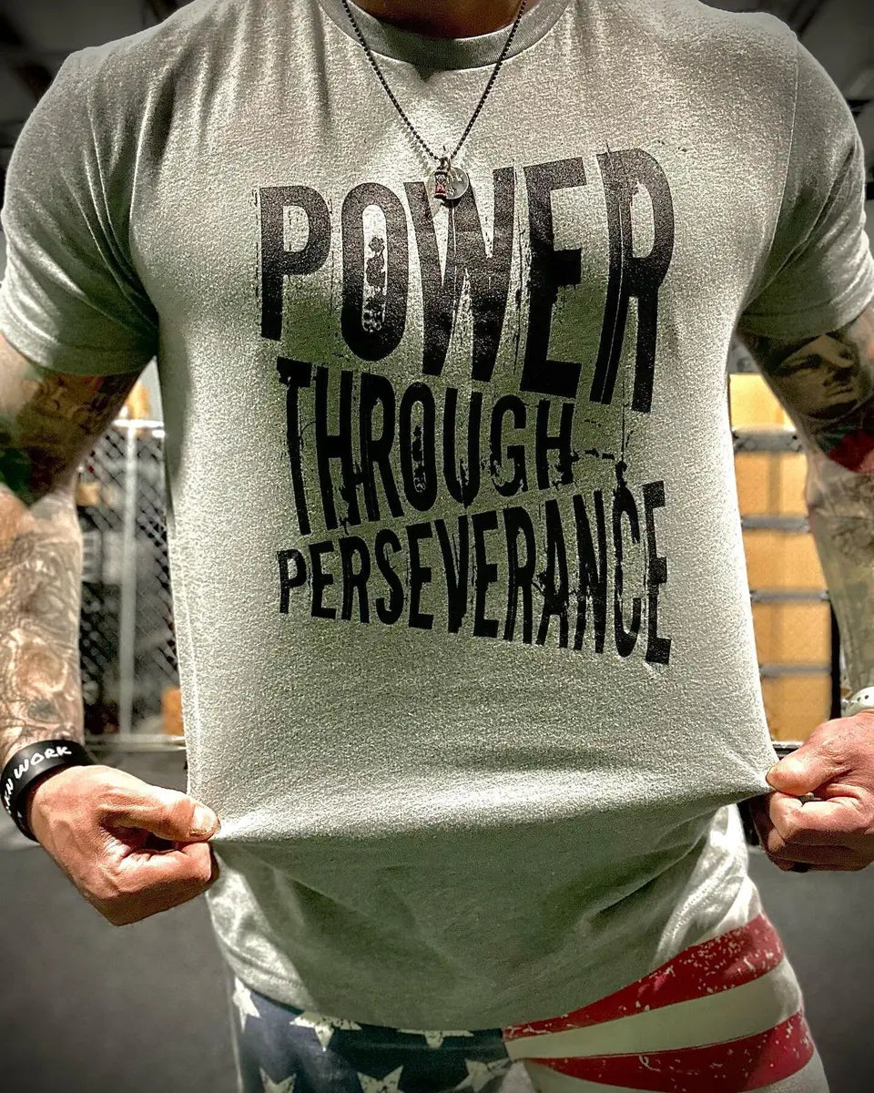 Power Through Perseverance Printed Men's T-shirt