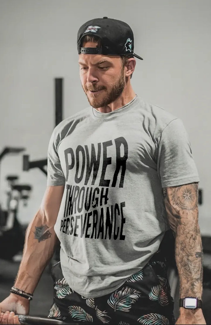 Power Through Perseverance Printed Men's T-shirt