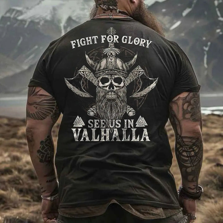Viking Fight For Glory Printed Men's T-shirt