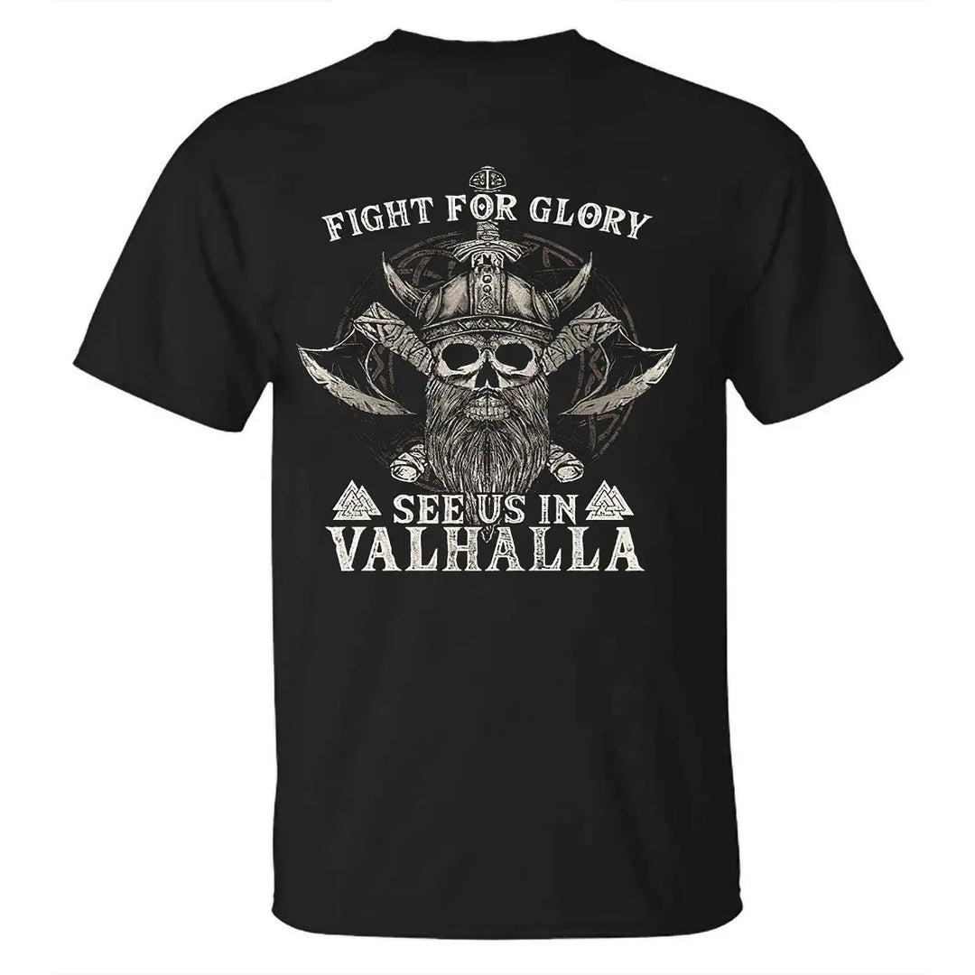 Viking Fight For Glory Printed Men's T-shirt