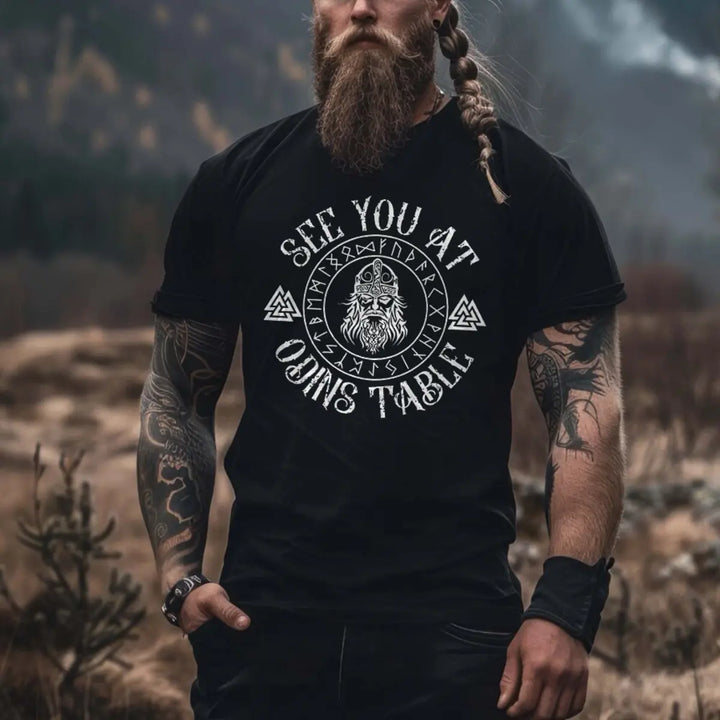 Viking See You At Odings Table Printed Men's T-shirt