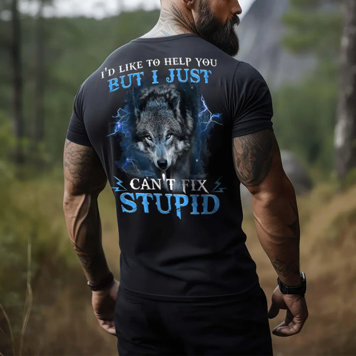 Viking I'd Like To Help You But I Just Can't Fix Stupid Printed Men's T-shirt