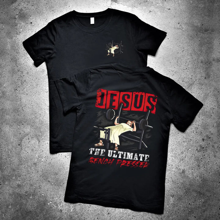 Jesus The Ultimate Bench Presser Printed Men's T-shirt