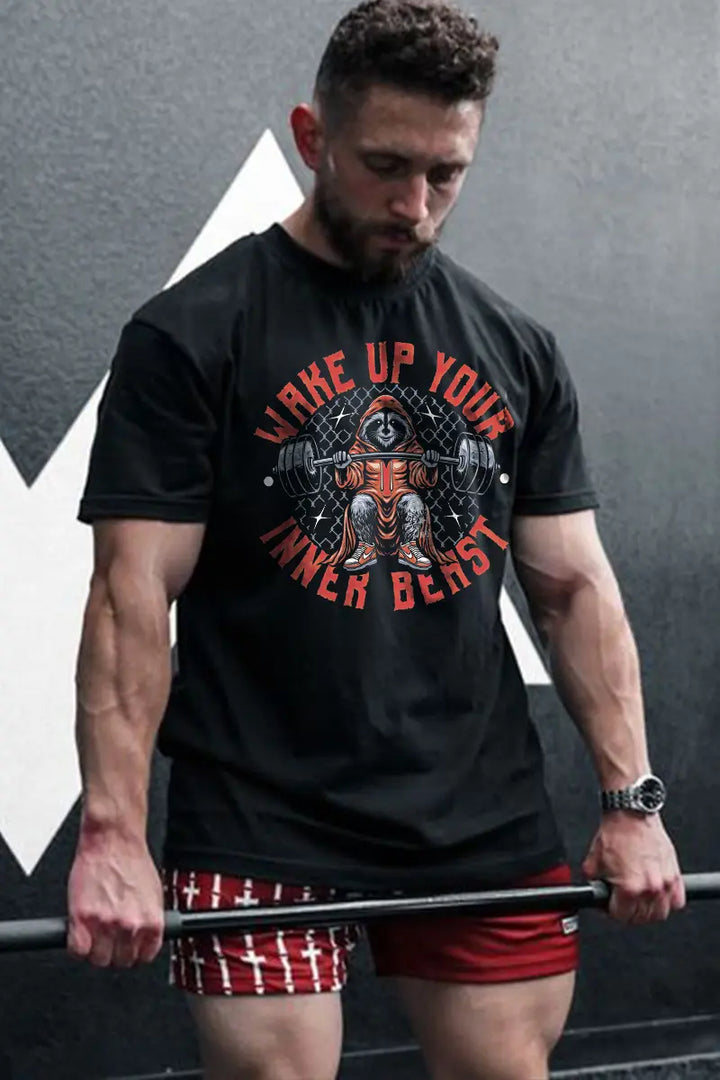Wake Up Your Inner Beast Printed Men's T-shirt