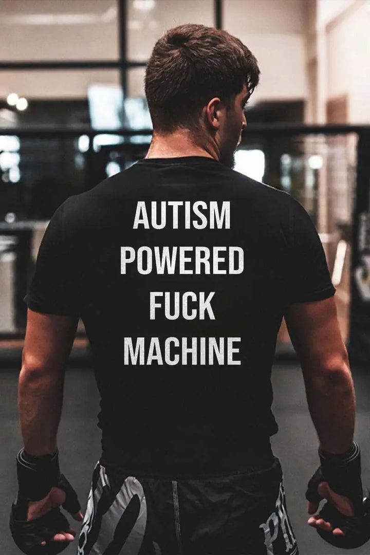 Autism Powered F*ck Machine Printed Men's T-shirt