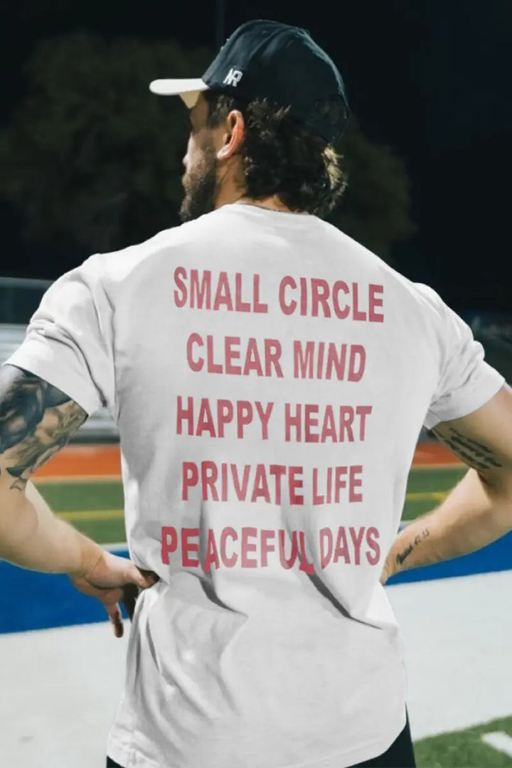 Small Circle Clear Mind Printed Men's T-shirt