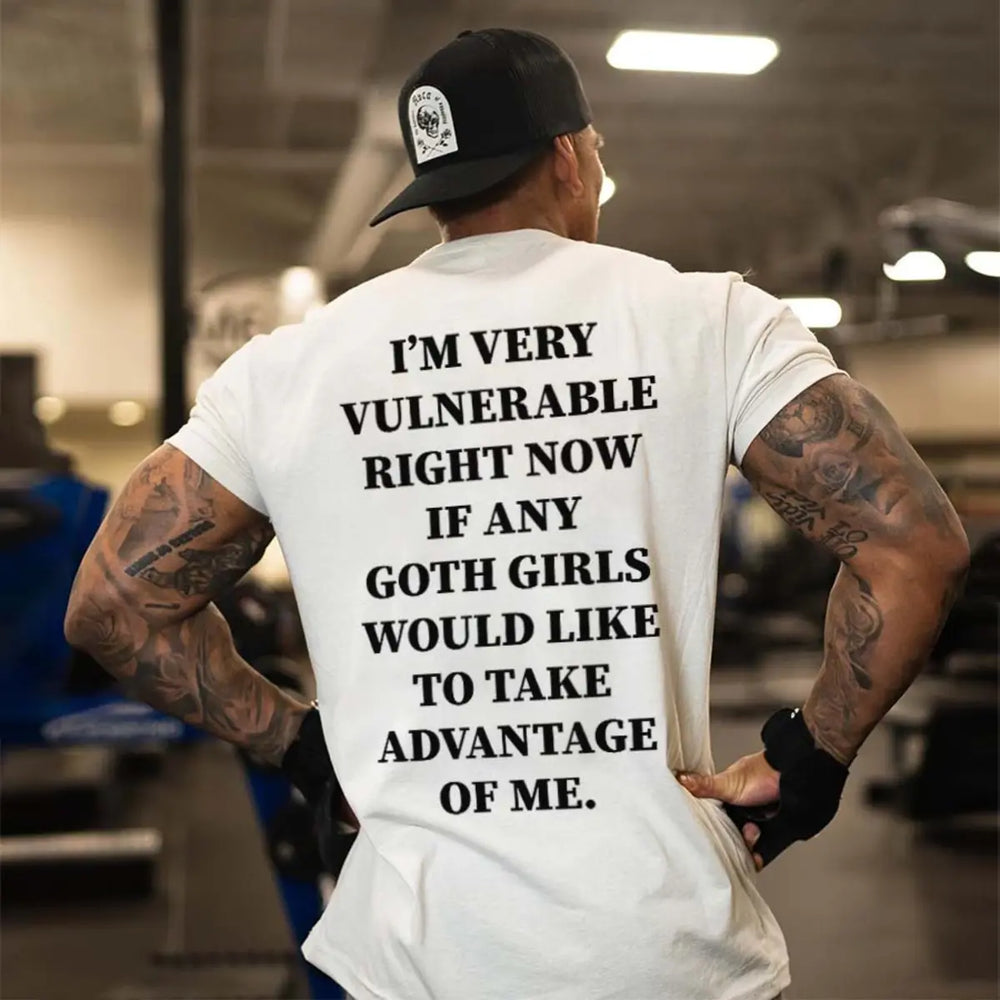 I'm Very Vulnerable Right Now Printed Men's T-shirt Image - 2
