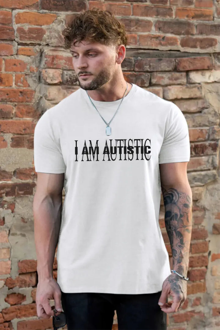 I Am Autistic Printed Men's T-shirt Image - 1