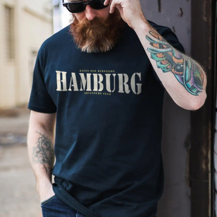 Hamburg Adventure Club Printed Men's Oversized T-shirt
