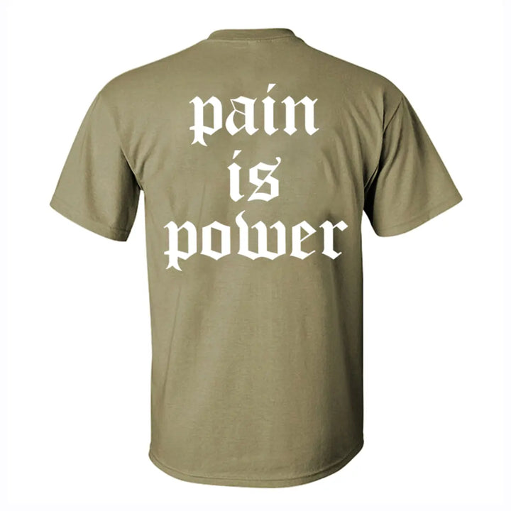 Pain is power Print Men's T-shirt Image - 6