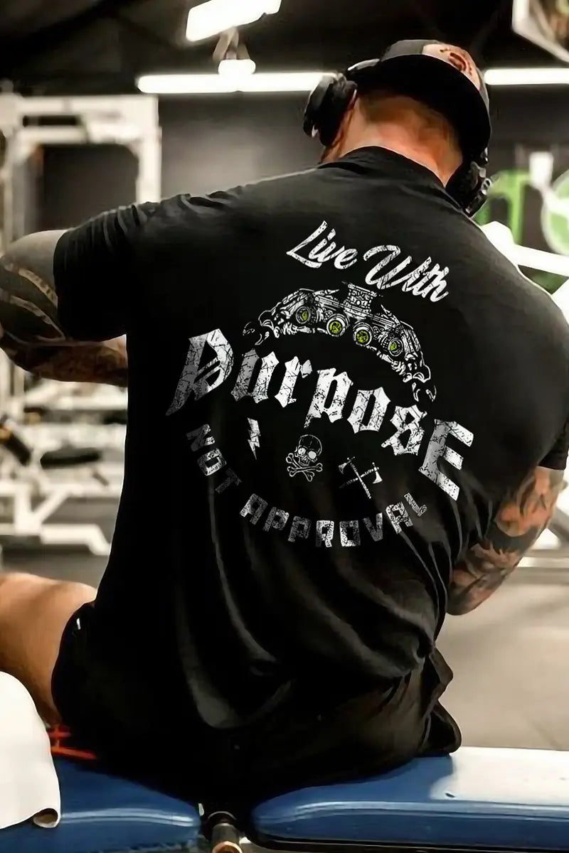 Live With Purpose Not Approval Printed Men's T-shirt