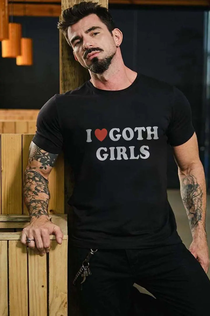 I Love Goth Girls Printed Men's T-shirt