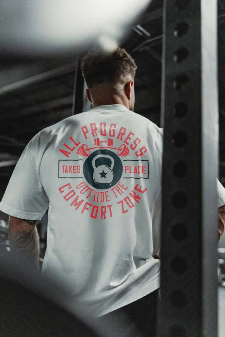 All Progress Takes Place Outside The Comfort Zone Printed Men's T-shirt